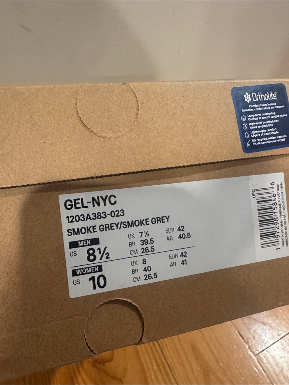 Asics Cream and Gray Running Sneakers - Picture 3 of 3